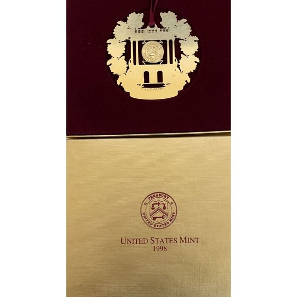 1998 United States Mint Treasury Christmas Ornament uncirculated Roosevelt Dime - Picture 4 of 7